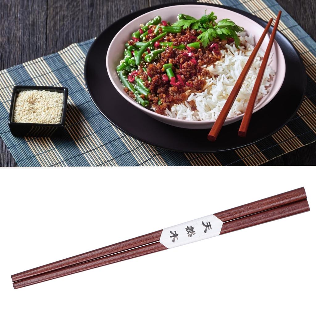 5Pairs Wooden Chopsticks Reusable   Wood Chopsticks for Home Kitchen Hotel