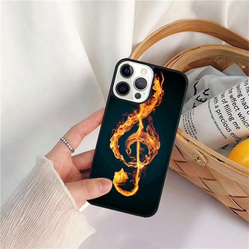 Treble Clef Music Note Phone Case For iPhone 17 Air 16 15 14 11 12 13 Pro  MAX Plus coque Cover Shell