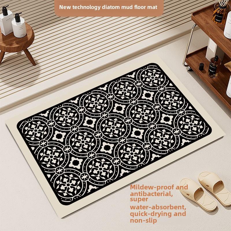 Simple Diatomaceous Earth Bathroom Mat, Absorbent, Quick Drying, Anti Slip, Dust Removal, and Anti Fouling