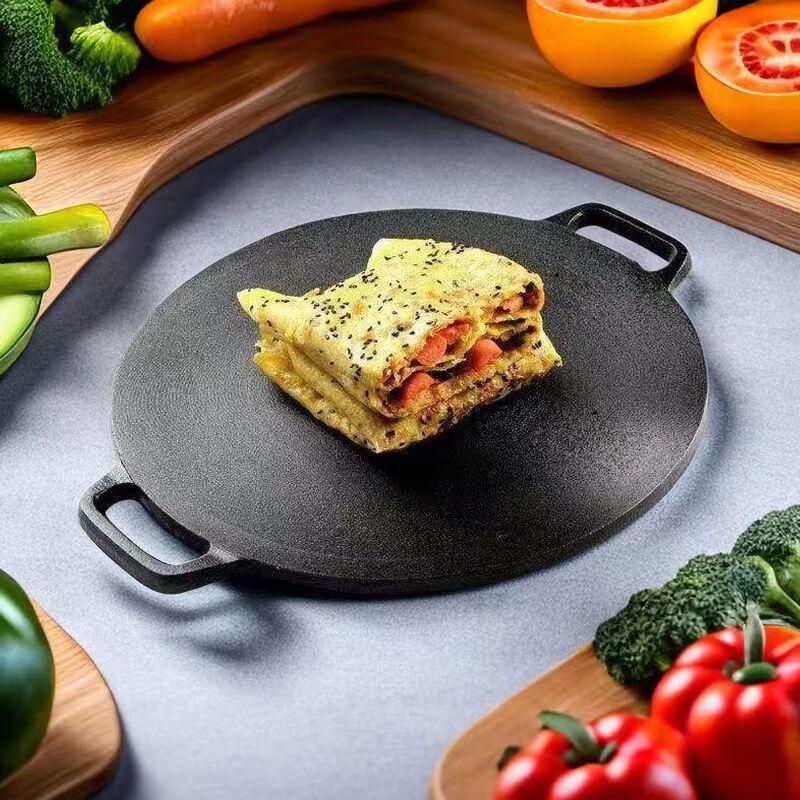 ZISIZ Verdickte Gusseisen Flache Grillplatte