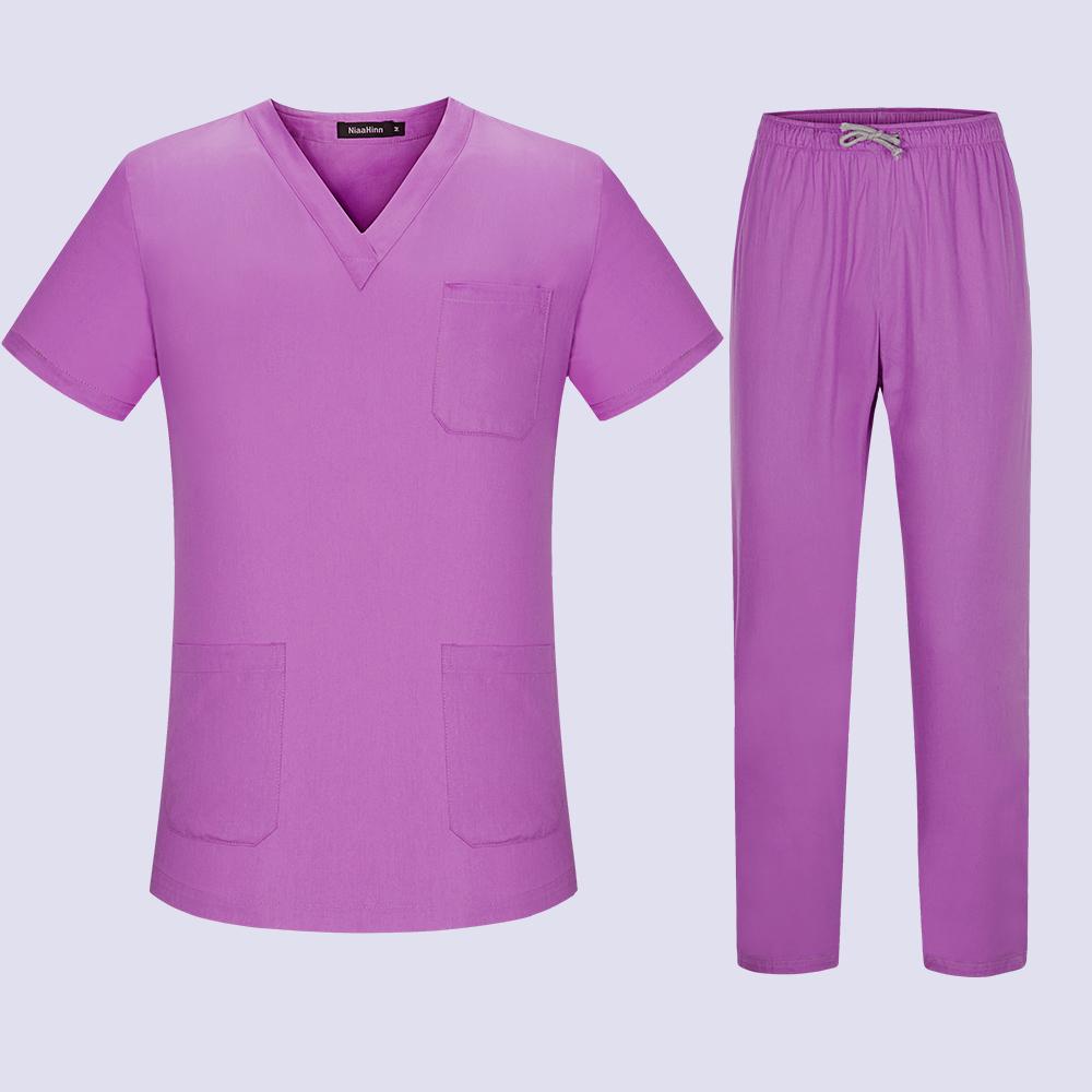 Niaahinn High Quality Spa Uniforms Unisex V-Neck Work Clothes Pet Grooming Institutions Set Beauty Salon Clothes Scrubs Clothes