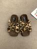 Retro cross Mao Mao outer slippers spring and summer casual versatile gentle leopard print thick-soled Mao Mao shoes cotton drag women's shoes