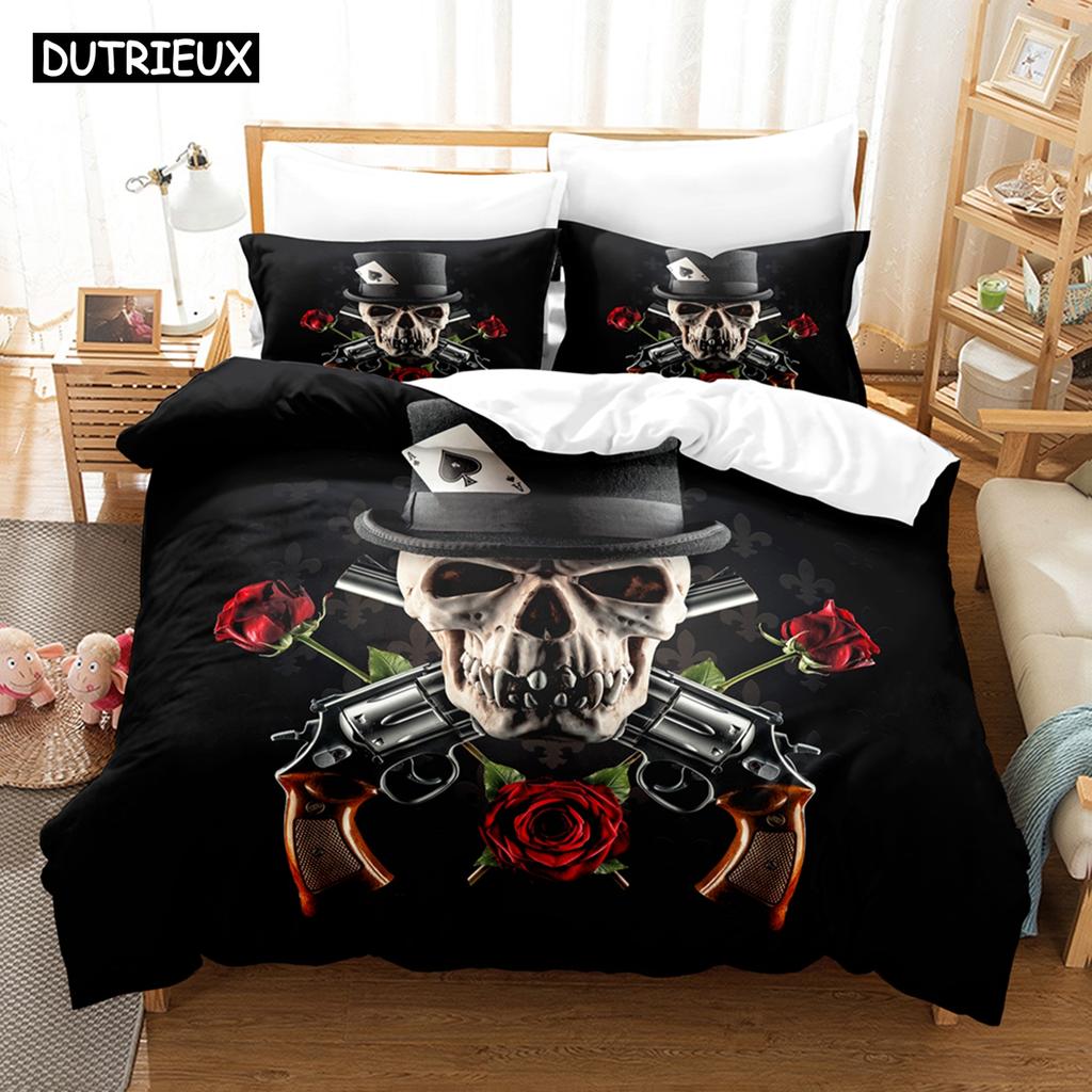 3D Kostra Ložní soupravy Sada povlaku na přikrývku s povlakem na polštář Dvojlůžko Plná Velikost Queen King Ložní prádlo