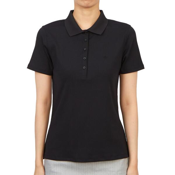 

G Fore Women S Collar ShorT Sleeve T ShirT Onyx G4lS23k135 XS