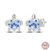 New 925 Sterling Silver Hope Rainbow Flower Earrings For Women Sparkling Colored Zircon Star Koi Earrings Fashion Party Jewelry