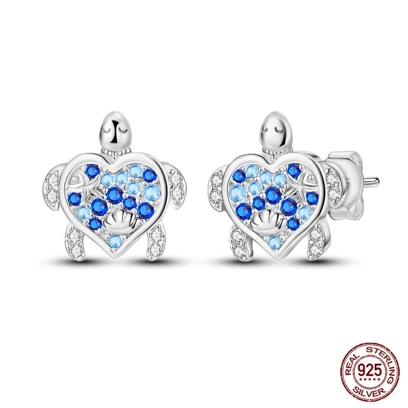 New 925 Sterling Silver Hope Rainbow Flower Earrings For Women Sparkling Colored Zircon Star Koi Earrings Fashion Party Jewelry