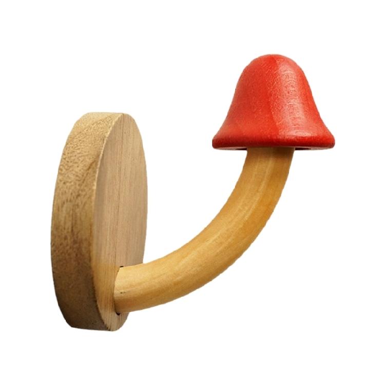Cute Mushroom Clothes Hanger Wood Storage Rack Organizer for Hats Coat Towel