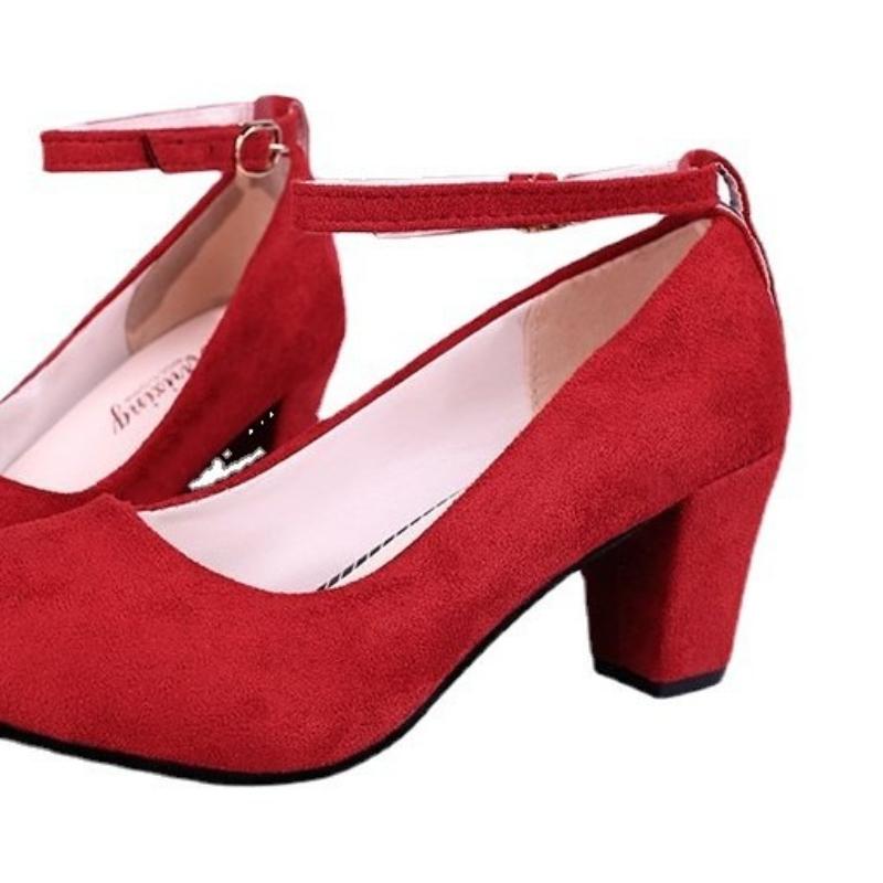 Fashion Fashion Versatile Woman Shoes Summer New Round Toe Heel Shoe Simple Women Casual Shoes Anti Slip Shallow Mouth Women Single Shoe