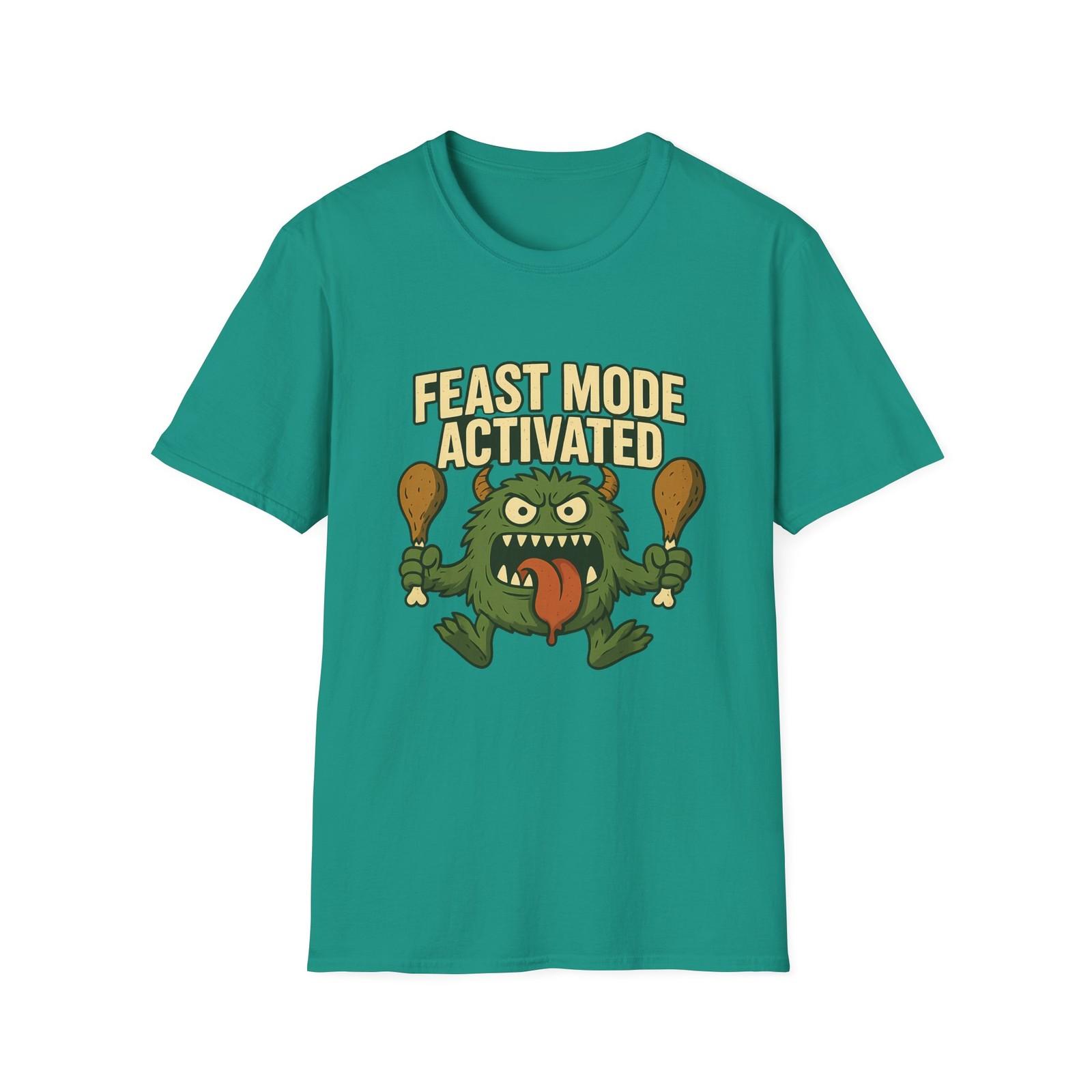 Unisex Softstyle T-Shirt Mens Womens Tees Top – Beast Mode Activated, Funny Thanksgiving Monster M