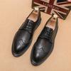 Brown leather shoes Brock business derby shoes leather heightening casual British soft-soled wedding groom shoes