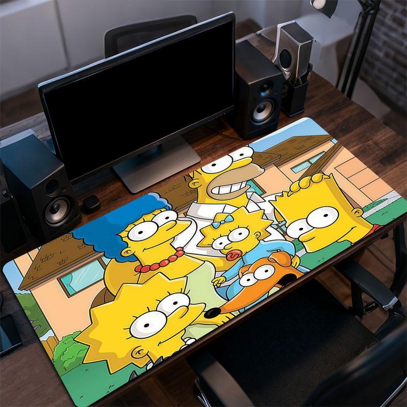 Simpsons Mouse Pad, Large Gaming Desk Mat, Non-slip XXL Mousepad for Laptop & Tablet, Mini PC Playmat with Stitched Edges