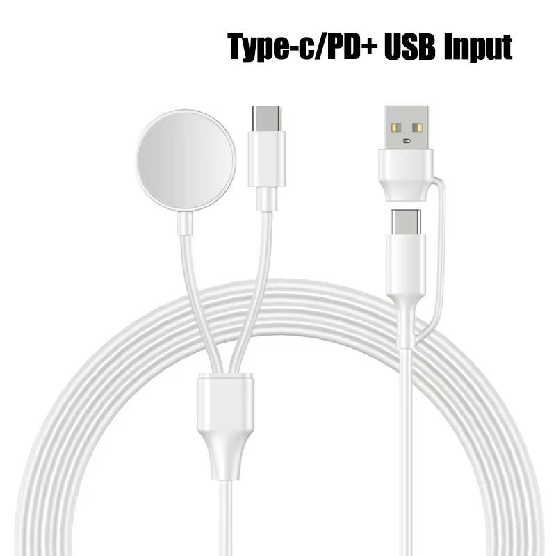 Portable Magnetic Watch Wireless Charger 2 In 1 Type C Pd Usb Fast Charging Cable For Samsung S23 Ultra Galaxy Watch 6/5/4  Pro