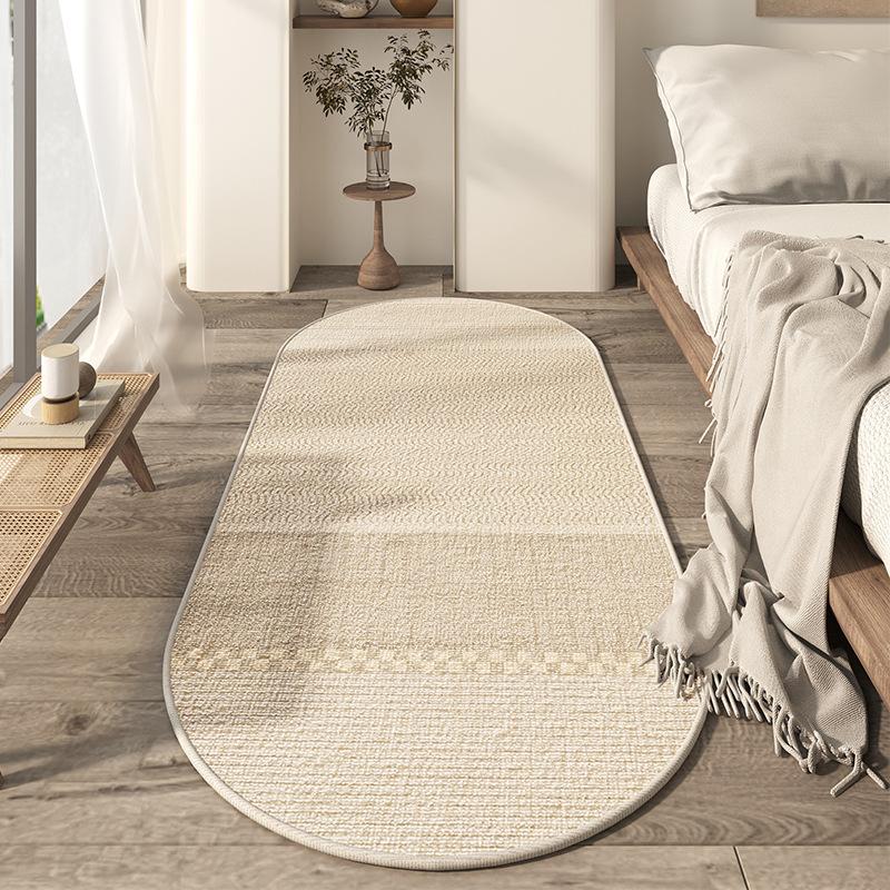 Oval Bedside Italian Minimalist Carpet Room Bedside Floor Mat Bedroom Wabi Sabi Master Bedroom Under The Bed Photo Mat