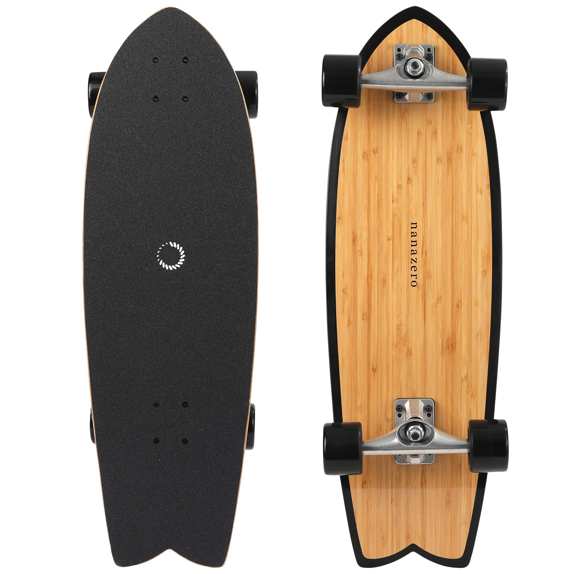 

nanazero Surf Скейтборд Fish Bamboo Deck Черный 31