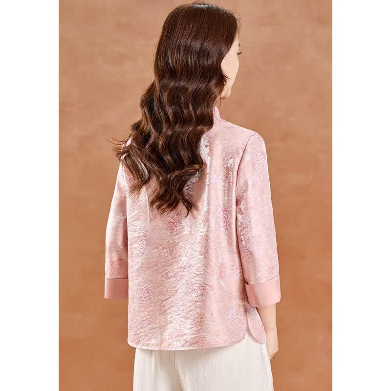 New Chinese Style Iridescent Jacquard Shirt