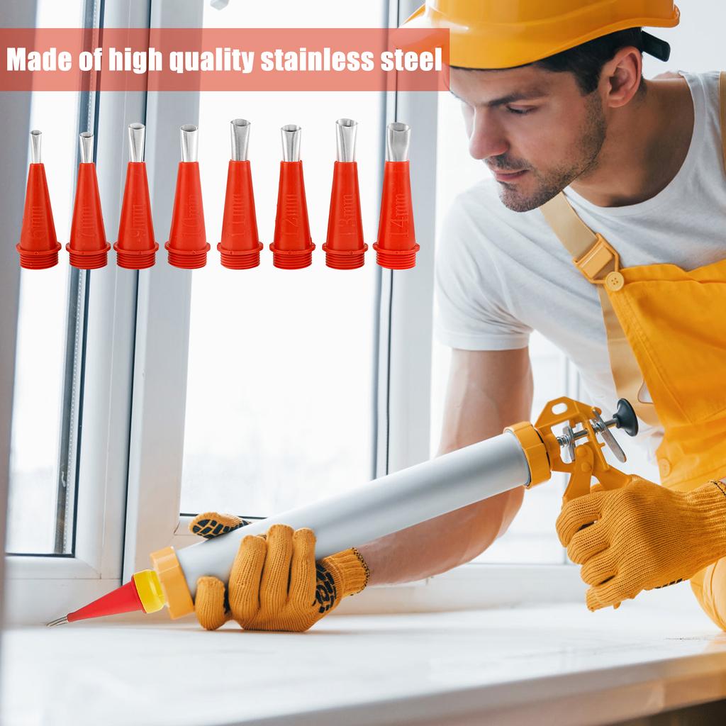 24Pcs Caulking Nozzle Set Stainless Steel 6-30mm Caulking Tips Set Reusable Caulking Finisher Sealant Finishing Tools for Window