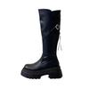 Soft sole not tired feet thick heel round head boots 2024 Internet celebrity new foreign style versatile fried street high value female knight boots