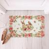 Cute Rabbit Carpet Kawaii Cartoon Bunny Rug for Boys Girls Lovely Animal Easter Rabbit Door Mat Non Slip Spring Flowers Bath Mat