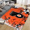 Flyers Hockey Team Football Pattern Soft Area Rug Non Slip Indoor Floor Carpet Sports Decor Mat for Bedroom