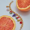 Stilvolle mehrschichtige Obst-Charms-Ketten-Halsketten mit Wassermelonen-, Ananas- und Kirschen-Designs für lässige Outfits