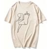 Unisex Cotton T Shirt Flork Stick Figure Middle Finger Gesture Simple Line Doodle Graphic Print Funny Sassy Casual Street Trendy