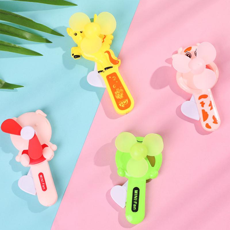 Cartoon Fan Mini Portable Push-type Hand-held Manual Fan Summer Cooling Supplies