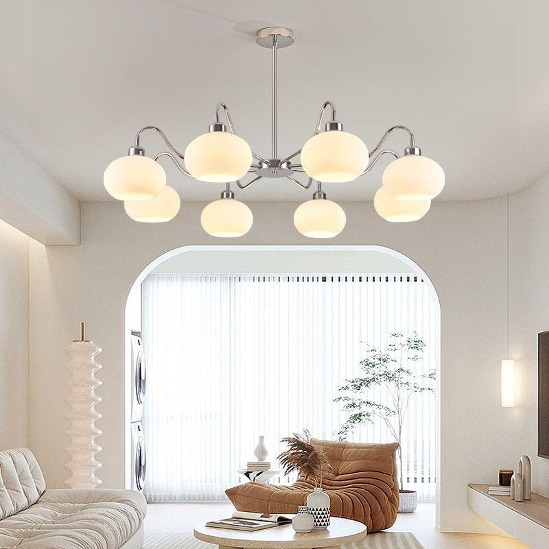 2025 Modern Minimalist Cream Chandelier: Elegant Main Light for Living Room, Bedroom, or Dining Room