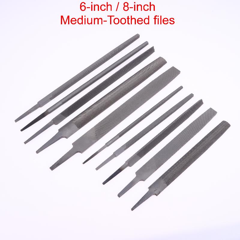 5Pcs Steel Hand Needle File Set - Triangular Round Square Half-Round Metal Files, Precision Filing Tool Kit for DIY Repair