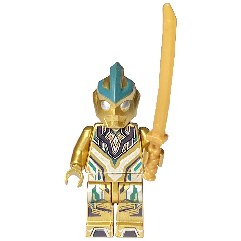 

Золотой воин костюм строительный блок кукла головоломка детская сборка игрушка