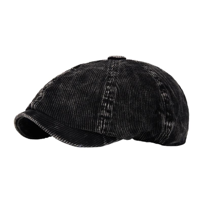 French Style Corduroy Beret For Women Breathable Cotton Blend Lightweight Design Khaki Hat For Casual Or Formal Outfits
