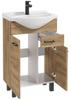 Bathroom cabinet with a washbasin, craft oak, standing on legs, 55 cm Mea