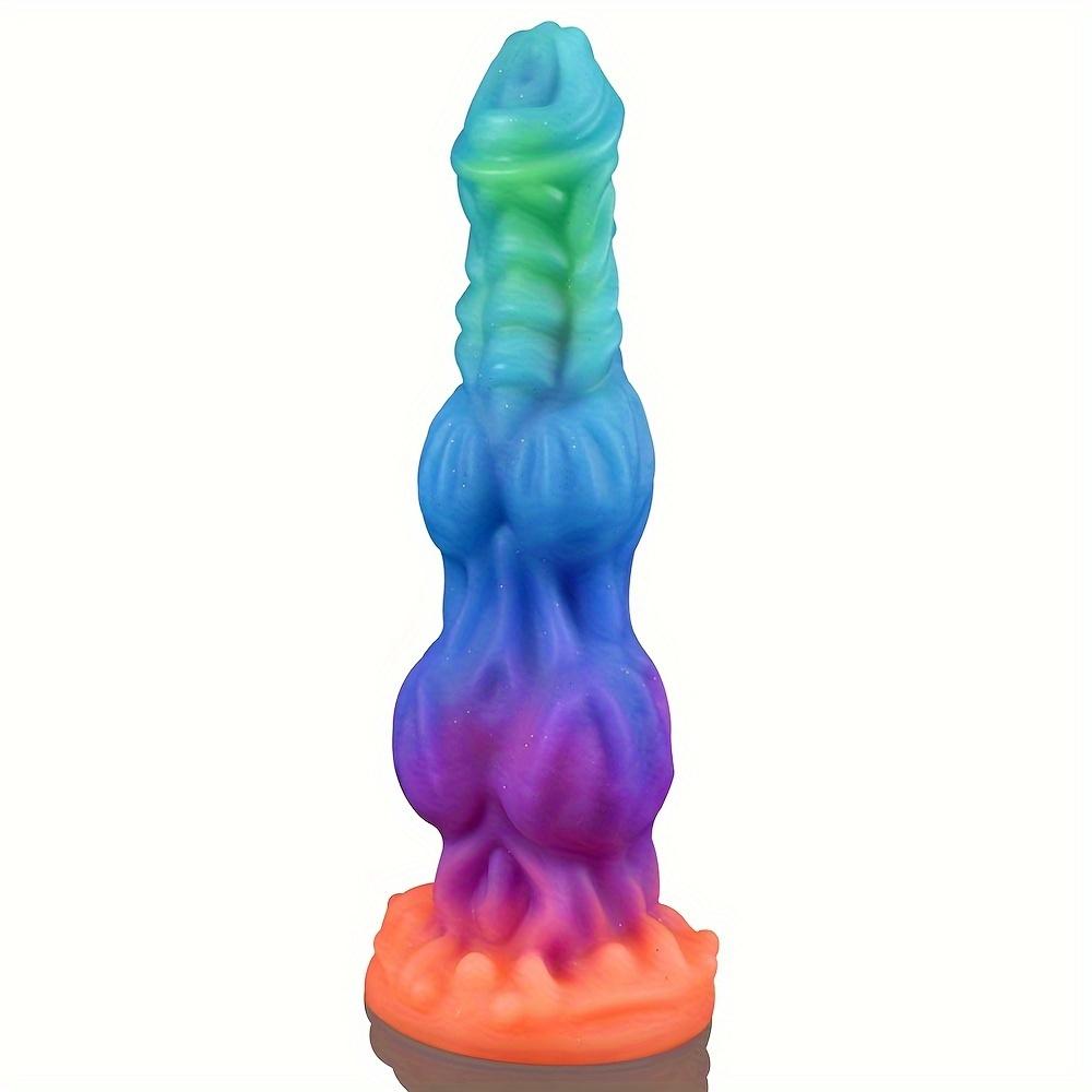 9.6" Glow-in-the-Dark Fantasy Dragon Silicone Dildo, Ultra Soft Liquid Silicone, Dual Knot Texture, Strong Suction Cup, Premium Fantasy Collection