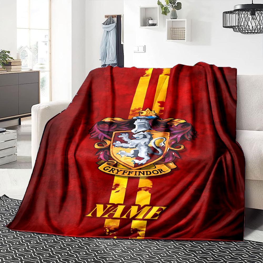 Custom Name Gryffindor Pride Loyalty blanket for Couch & Bed, Plush Cozy Fuzzy Blanket Super Soft & Warm Blankets for Fall and Winter. 090896
