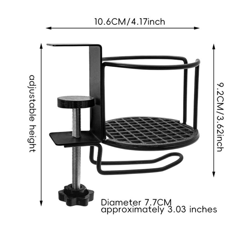 Adjustable Desk Mount Beverage Holder Desk Cup Holder Clamp For Inner Diameter 9.5Cm Office Game And Outdoor