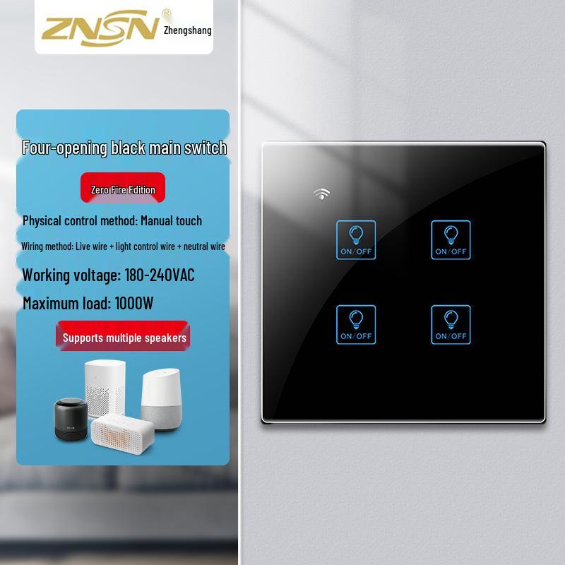 Zhengshang C4 Smart WiFi Graffiti Switch with Voice Control for Alexa/Google, EU Standard