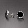 1 Pair Round Shape Vintage Stud Earrings for Man Trendy Party Black Earrings Jewelry Men & Women Unisex