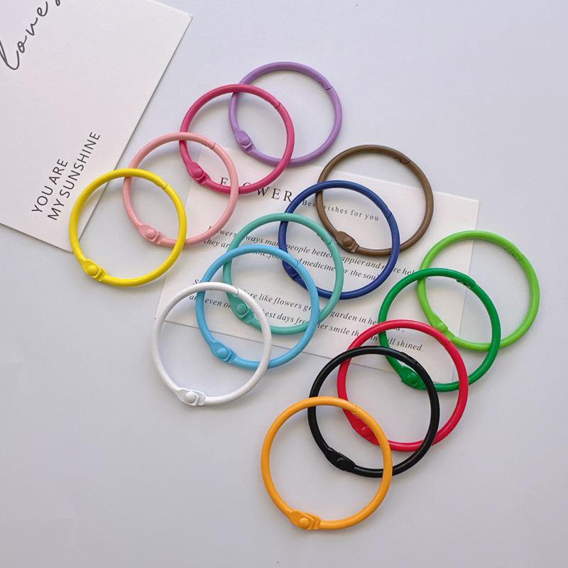 45mm Colored Macaron Keychain Ring: DIY Jewelry & Book Page Accessory