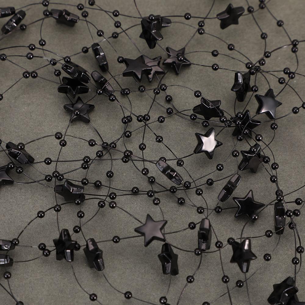 Plastic Star Beads Chain Electroplated Christmas Star Chain Decoration  For Diy Jewelry Making