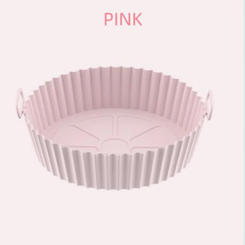 Air Fryer Silicone Basket Reusable Container Accessories Oven Tray Pizza Fried Chicken Baking Mold Protector Kitchen Tool