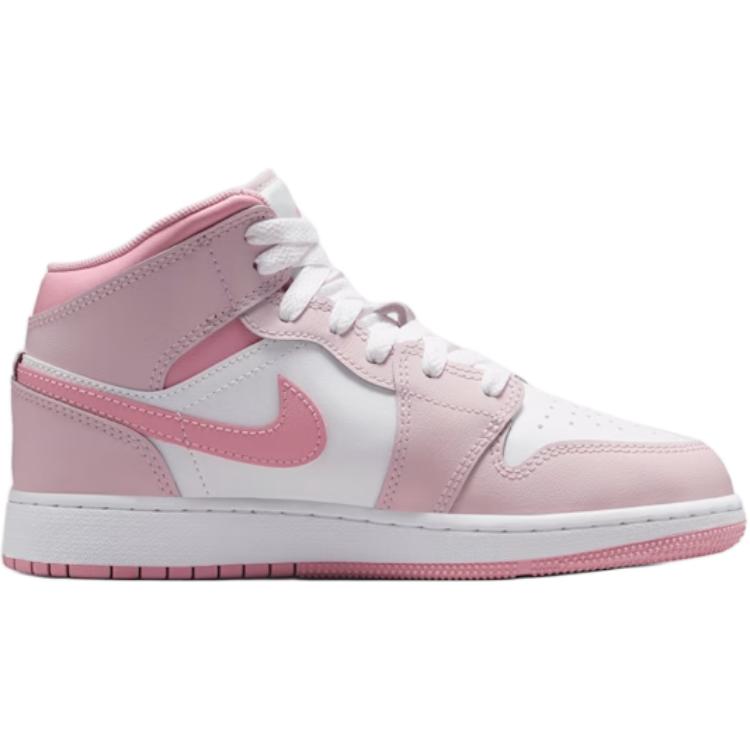New Jordan 1 Mid top Children's Basketball Shoes Pink Teenagers DQ8423-600