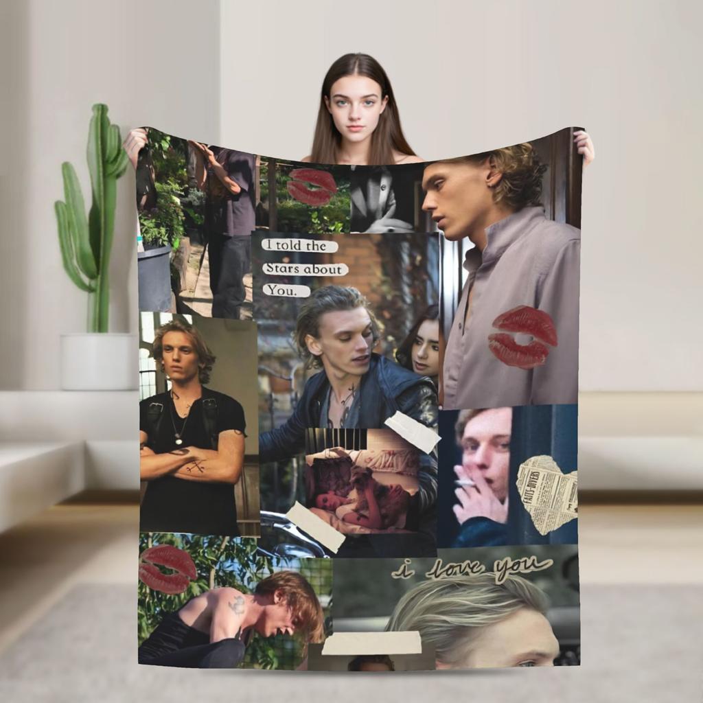 Jamie Campbell Bower  Blankets  Travel Office Flannel Bedding Throws For Living Room Super Warm Design Quality Bedspread