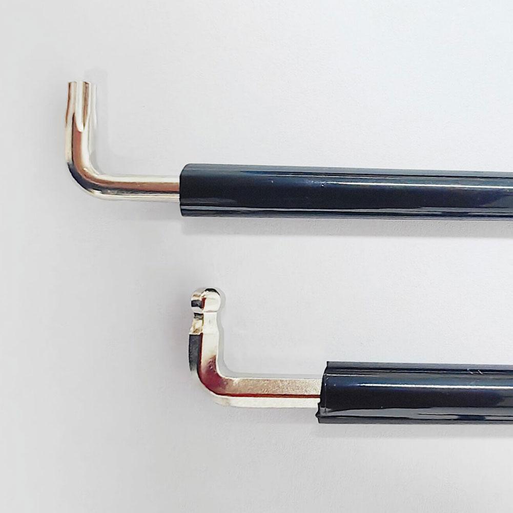 2Pcs Curved 4mm Inside Hexagonal Wrench with Heat Shrink Film L-Shaped Long Arm Hex Wrench 4mm Allen Wrench for Window Fittings