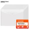 10-Pack A4 Button Closure Transparent File Folders for Students, Thickened Waterproof Exam Paper Document Storage Pouches, Office File Folders