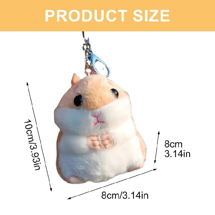 Lovely Hamster Cartoon Plush Toy for Kids Keychain Hamster Cartoon Furry Soft Charm Stuffed Hamster Toy