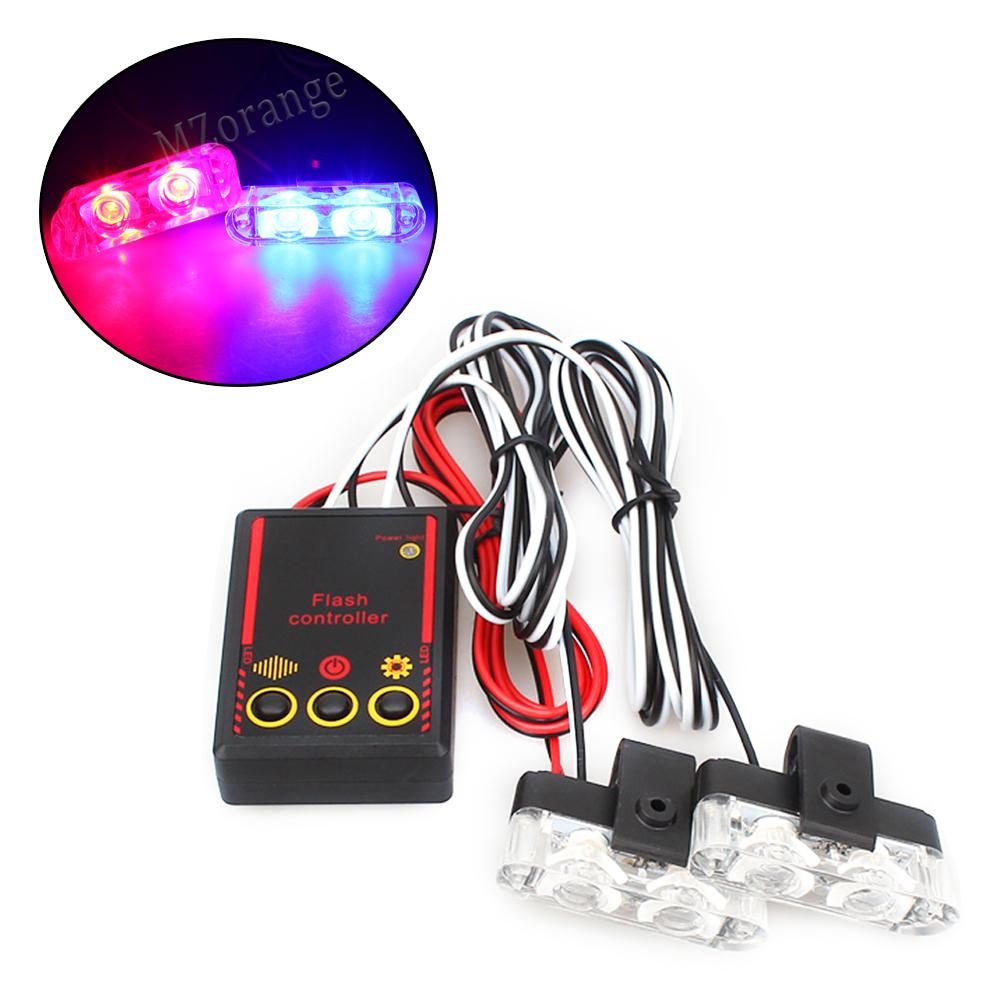 2 LED Lumini Stroboscopice de Poliție pentru Grila Frontală a Mașinii Semnal Universal Intermitent Lumină Stroboscopică de Urgență Accesorii Auto