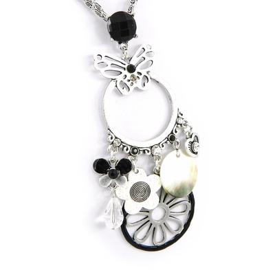 [H2365] - Designer Necklace 'Vahiné' Black White