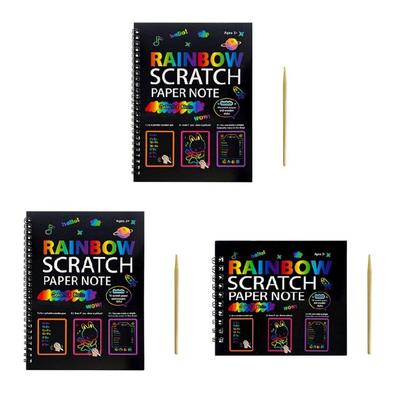Portable Scratch Drawing Book Built In Colorful Pattern Twin Coil Binding Doodling Book for Children Adult Art Drawing