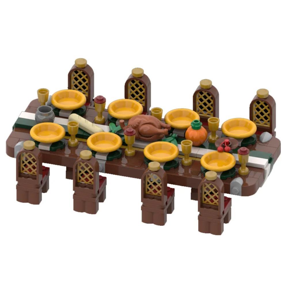 MOC Building Blocks Toys Medieval Table Furniture Series Model Creative Decoration DIY Assembled Toys Holiday Gifts for All