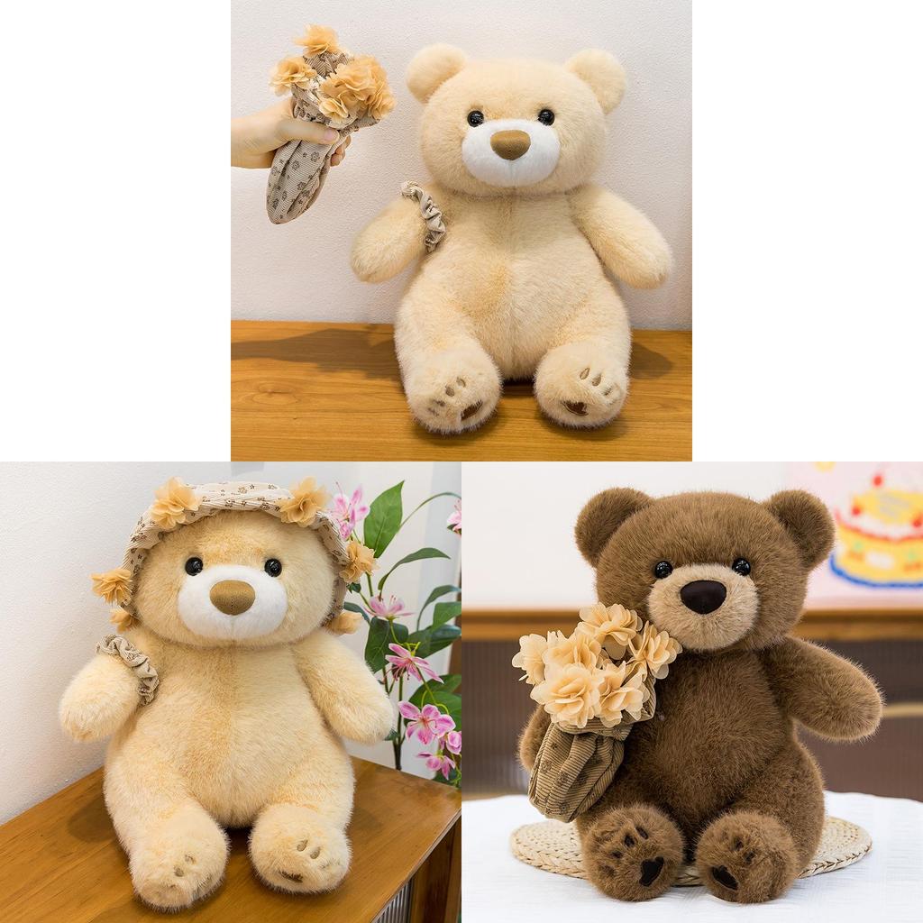 Teddy Bear Plush Toy For Valentines Day Gift Girl Boy Kids Soft Short Plush Material