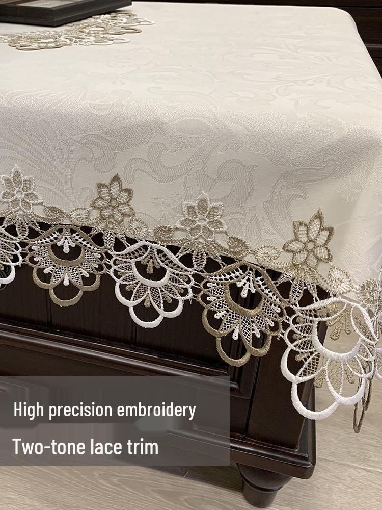 European Style Lace Tablecloth Set - Modern Minimalist Cover for Coffee Table, TV Cabinet, Dining Table